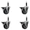 Service Caster 3.5'' Thermoplastic Rubber Swivel 3/4'' Expanding Stem Caster Set with Brake, 4PK SCC-EX20S3514-TPRB-PLB-34-4 - alternate 1